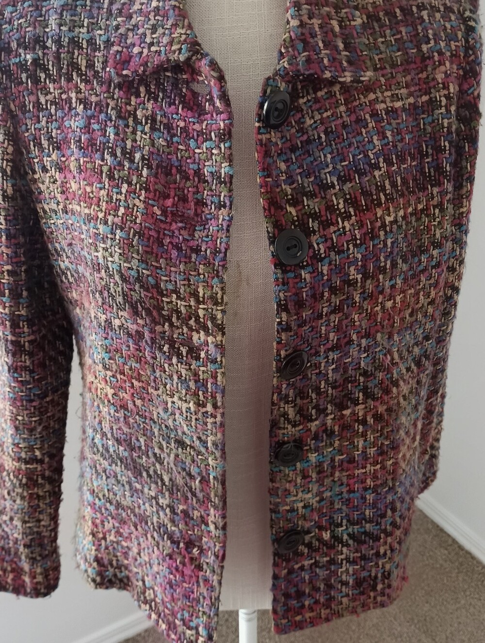 Vintage Coldwater Creek Multi-Colored Women's Tweed Blazer Size 6 - Picture 8 of 12